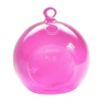 Hanging Pink Glass Candle Holder- Ball Bulk Buy- Outdoor or Indoor